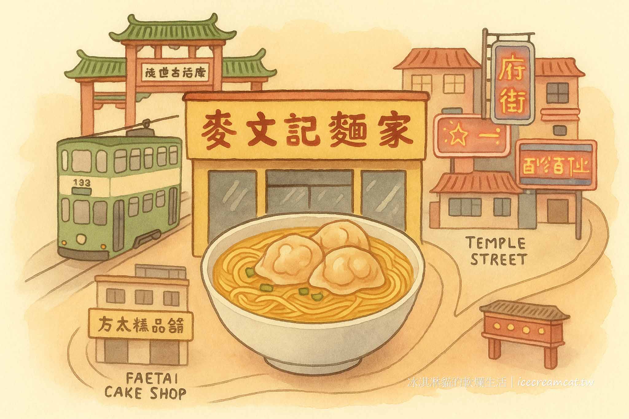 【香港佐敦美食】麥文記麵家 米其林推薦鮮蝦雲吞麵必吃,吃完順逛廟街夜市 @冰淇淋貓的軟爛生活 【香港佐敦美食】麥文記麵家 米其林推薦鮮蝦雲吞麵必吃,吃完順逛廟街夜市 @冰淇淋貓的軟爛生活