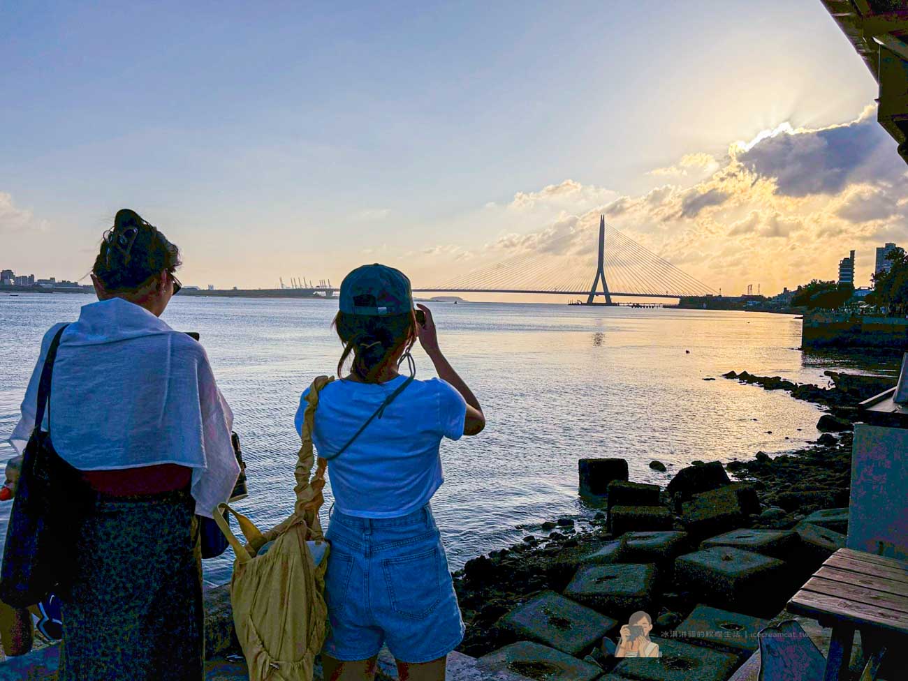 【淡水美食】淡水漁文影像館 50元不限時海景咖啡廳，看淡江大橋夕陽第一排 @冰淇淋貓的軟爛生活
